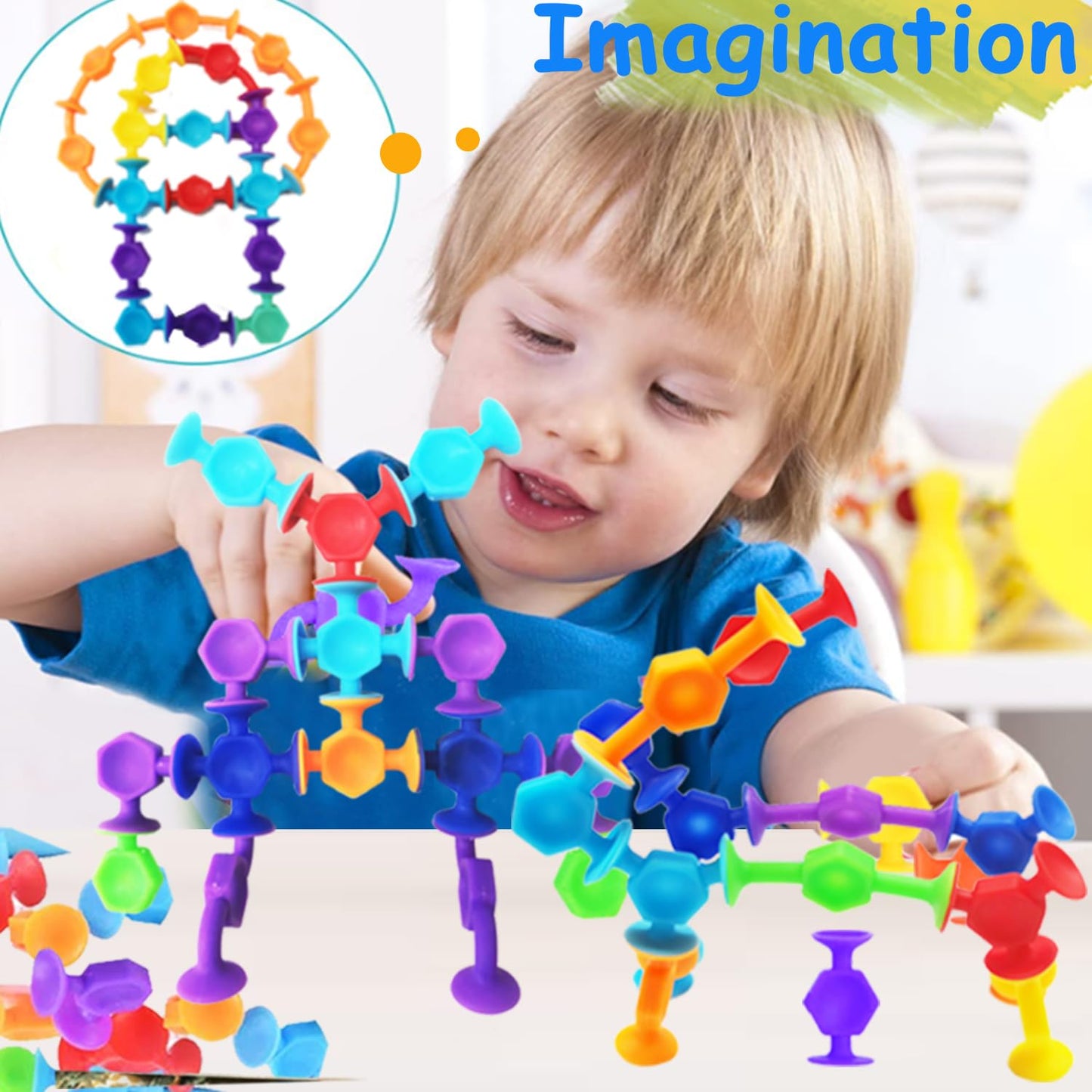114Pcs Suction Cup Toys Bath Toys For Kids Toddlers Family Game Preschool Learning Sensory Kindergarten Toys Montessori Classroo