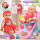 Baby Doll Stroller Set Toys For Girls Toddlers 3-5 4-6 Gifts,Baby Doll Set With 12.5 Inch Doll,1 Baby Dining Chair,20 Pcs Baby D