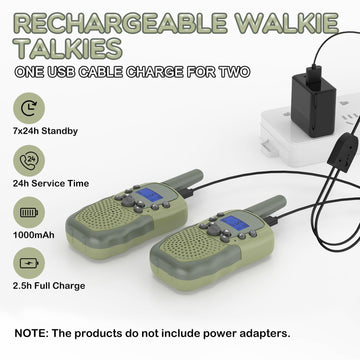 Kids Walkie Talkies Rechargeable For Boys Girls, Selieve 2 Way Radio 22 Channel 3 Miles Range Hd Voice Handheld Walky Talky Toy,