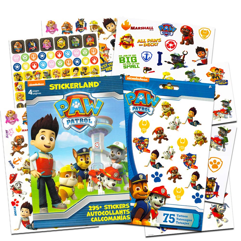 PAW Patrol Stickers & Tattoos Party Favor Pack (295 Stickers & 75 Temporary Tattoos) by Stickerland
