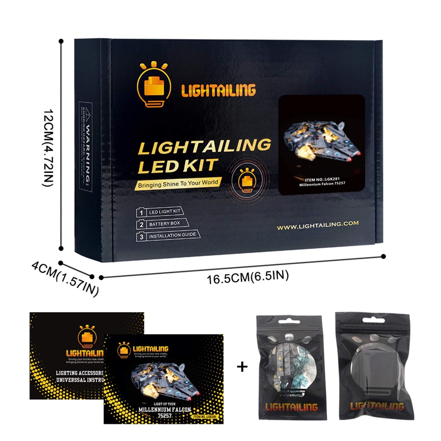 LIGHTAILING Light Set for (Millennium Falcon) Building Blocks Model - Led Light kit Compatible with Lego 75257(NOT Included The