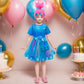 Miltrs Princess Poppy Dresses Costume Set Rainbow Tutu Dress For Girls Cosplay Halloween Outfits Birthday Party With Bag Wig