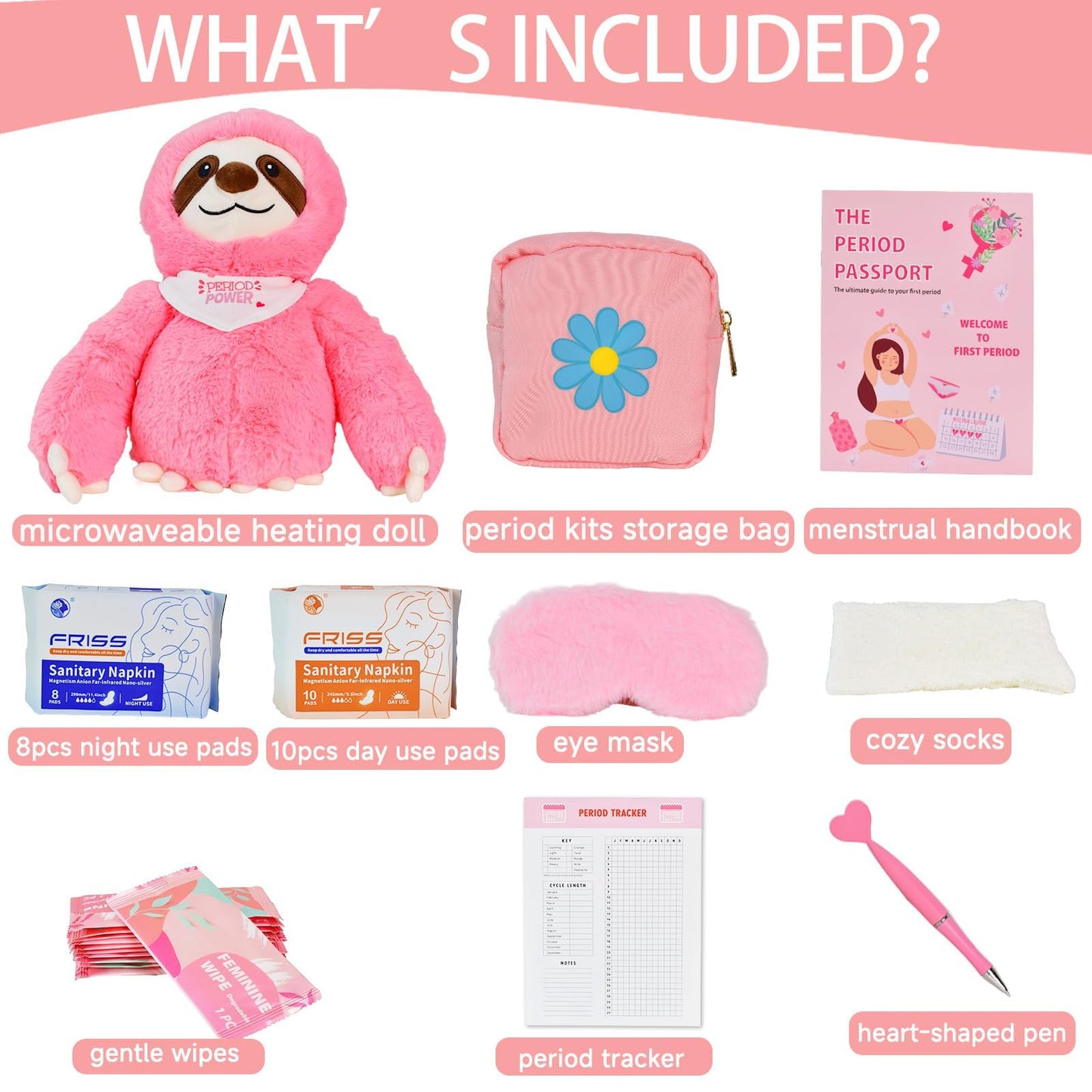 Jajoagia First Period Kit For Girls 9-12 - Period Starter Kit For Tweens - Period Comfort Kits For Girls 10-12 - First Period Gi