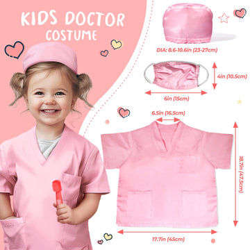 Dentist Kit for Kids with Pretend Teeth, Dental Accessories and Dress Up Costume - Kids Dentist Kit Play Set - Pretend Play Gift