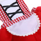 Little Red Riding Hood Costume For Girls Baby Toddler 1St 2Nd Halloween Outfit Fancy Cosplay Deluxe Storybook Plaid Maid Apron Dress Up Cape Cloak Kids Fairy Tale Princess Party Supply 18-24 Months