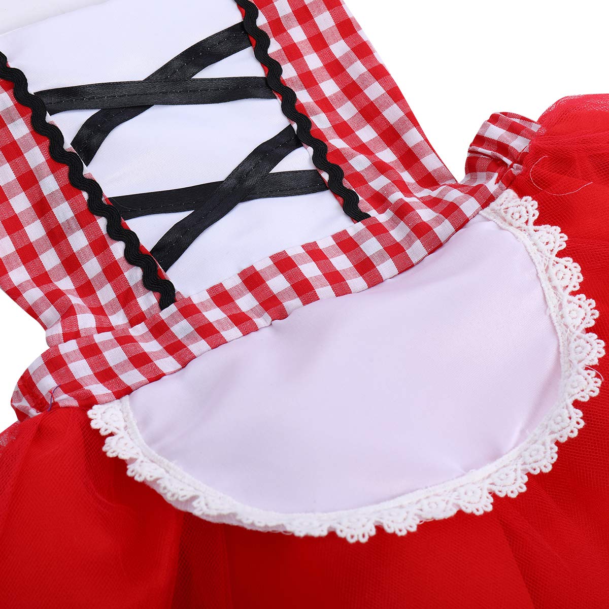 Little Red Riding Hood Costume For Girls Baby Toddler 1St 2Nd Halloween Outfit Fancy Cosplay Deluxe Storybook Plaid Maid Apron Dress Up Cape Cloak Kids Fairy Tale Princess Party Supply 2-3 Years