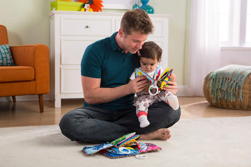 Lamaze Fun With Shapes Soft Baby Book - High Contrast Baby Book With Crinkly Cloth Pages - Sensory Books For Babies Ages 6 Month