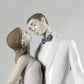 Lladró Glossy Porcelain Happy Anniversary Lovers Figure. Decorative Porcelain Couple Of Bride And Groom Figurine.