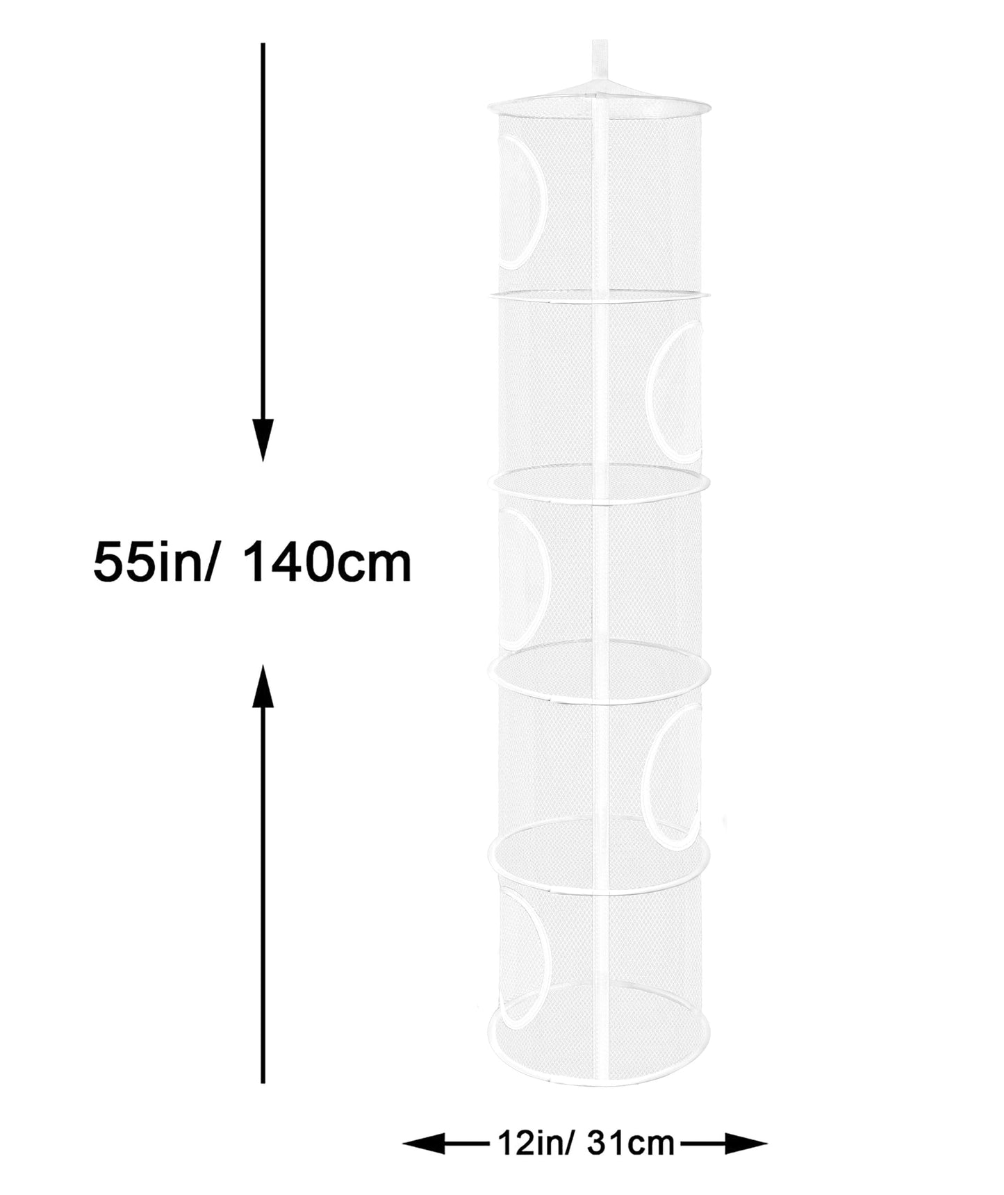 2Pcs Hanging Mesh Space Saver Bags Organizer, Foldable Stuffed Animal Storage Organizer 5 Compartments Toy Storage Organizer For