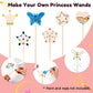 Pllieay Princess Fairy Wands Kit Include 18 Pieces 6 Styles Unfinished Wooden Princess Wand And 4 Gem Stickers Princess Art Magical Show For Party Supplies