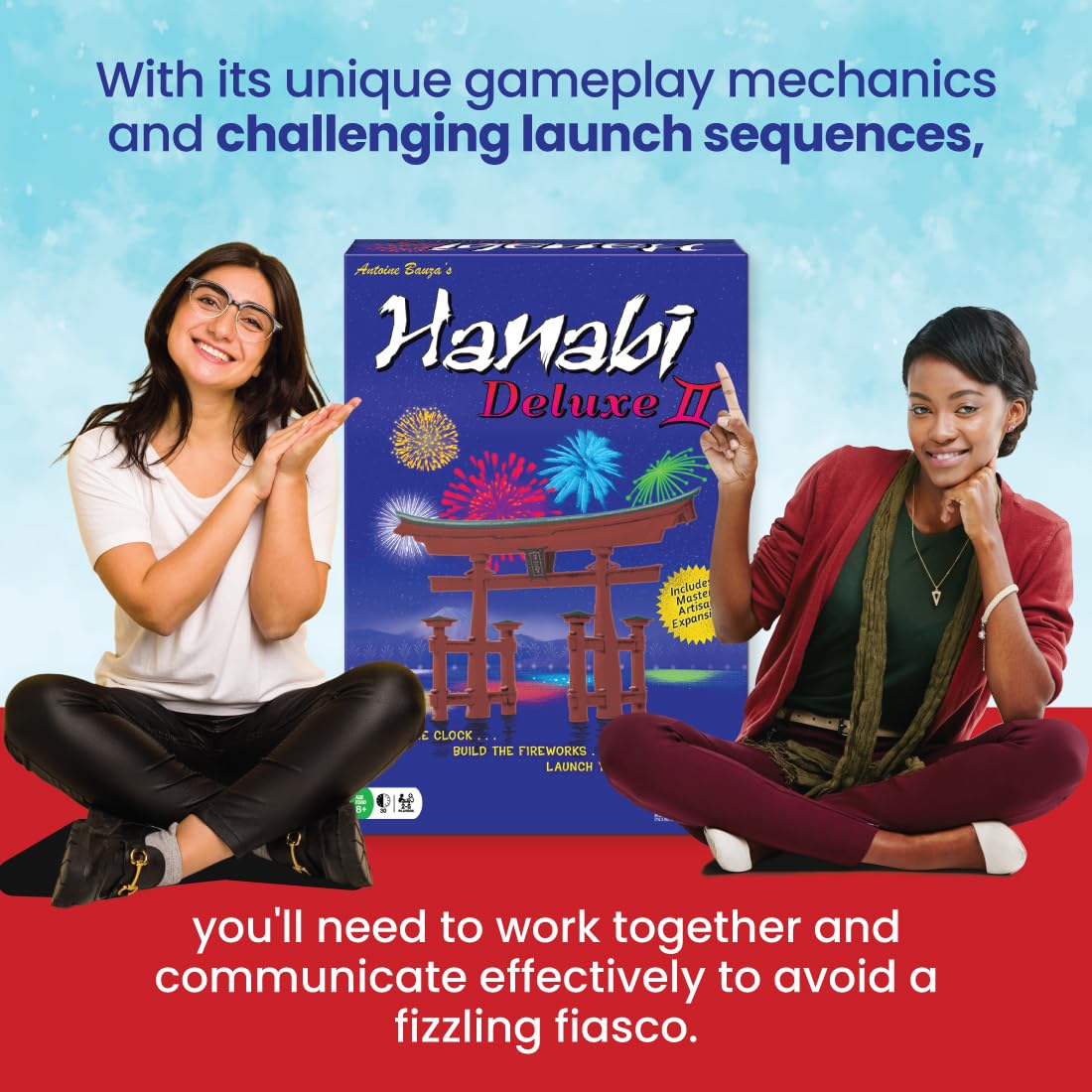 R&R Games Hanabi Deluxe II Strategy Game - One Size, Mixed Colours, Paper Material, Model RRG871