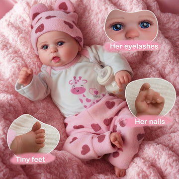 Jizhi Reborn Baby Dolls Realistic - Bailyn 20 Inch Lifelike Baby Doll Soft Body Life Like Baby Dolls, Real Life Newborn Baby Dolls For Girls Boys Kids Age 3+