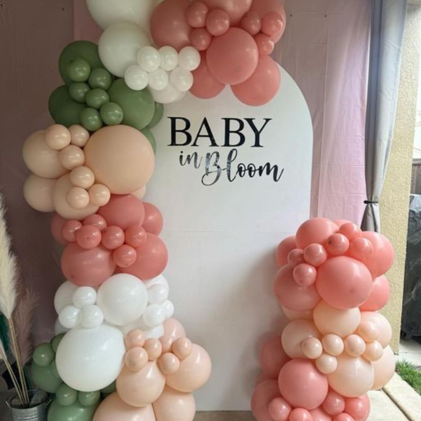 Sage Green Pink Balloons, 60 Pcs 12 Inch Green Pink White Apricot Balloons, Sage Green Birthday Balloons For Kids, Dusty Pink He