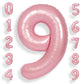 Suwen 40 Inch Pink Large 9 Number Balloons Big Foil Helium Number Balloons 0-9 Jumbo Happy 9Th Mylar Birthday Party Decorations
