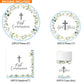 LyhongParty First Communion Decorations, First Communion Paper Plates and Napkins (Serves 25), Blue Baptism Plates and Napkins,B