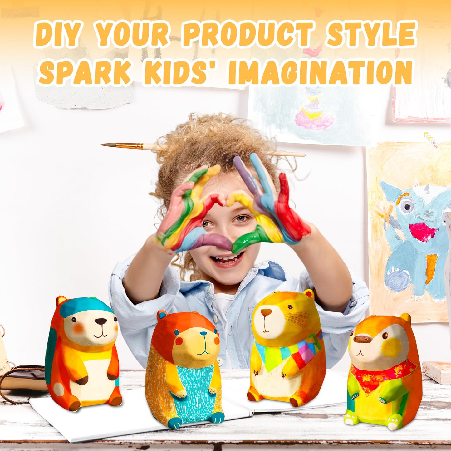 Loungelore DIY Capybara Lamp Kit, 3D Night-Light Art Supplies for Kids Ages 8-12, Plastic, Capybara B Model YQFKMDCSZB003