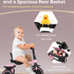 RIDYEE Tricycle for Toddlers 18 Months to 5 Years with Removable Push Handle, Tricycles for 3-5 Year Olds Ideal for On-The-Go Fa