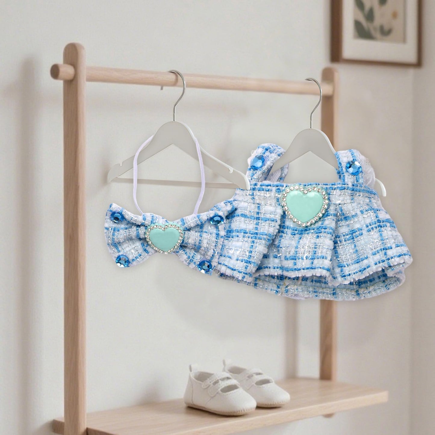 Hongvkae Doll Outfit Set for 17cm Dolls  2 Piece Clothes Set for Doll  enhanced Fashion Dresses for Dolls Accessories Suit(Blue)