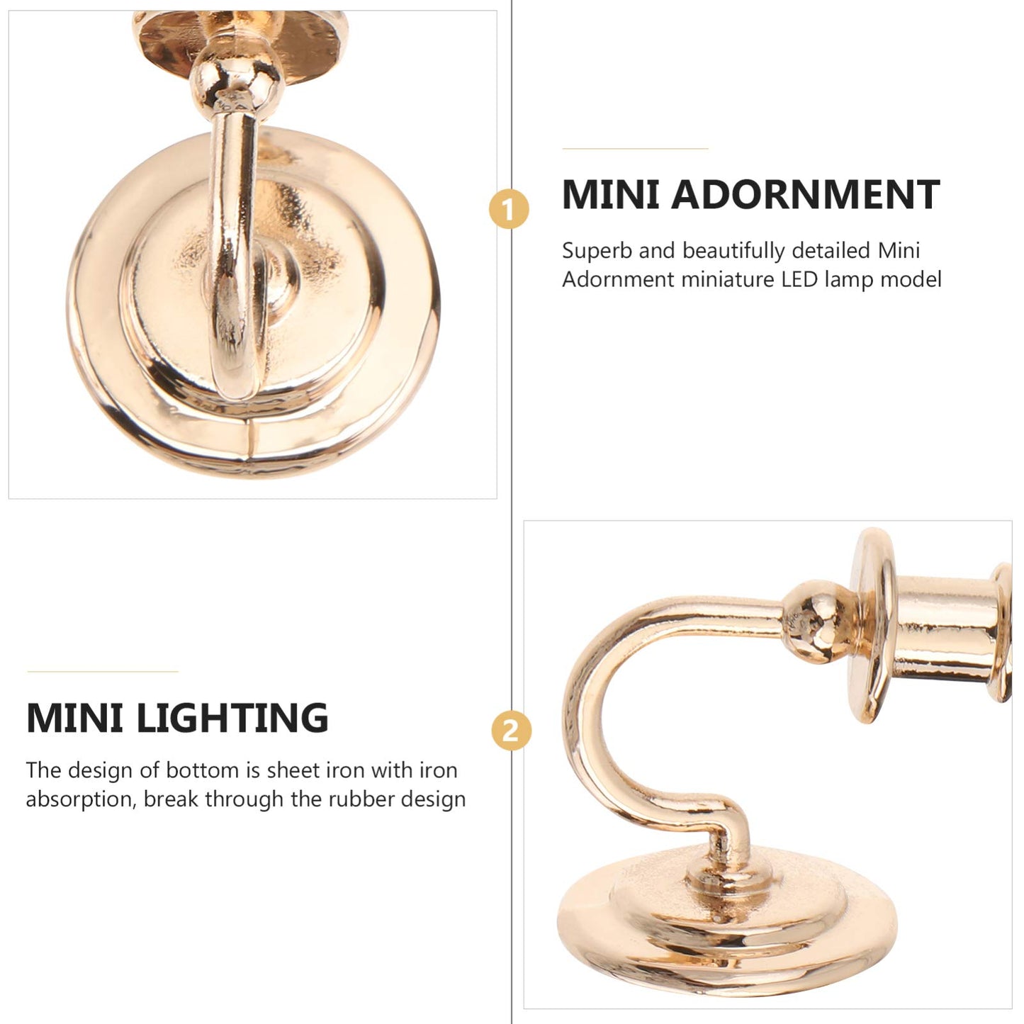 Beaupretty 2PCS Dollhouse Chandelier Miniature Dollhouse Lights 1: 12 Miniature Wall Sconce for DIY Dollhouse Landscape Garden D