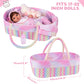 Babeside 8 Pcs Reborn Baby Doll Clothes With Bassinet For 17-22 Inch Babydolls, Reborn Baby Doll Accessories Fit Newborn Baby Do