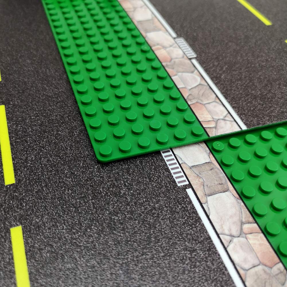 Taken All Road Baseplates 10' X 10' - Building Block City Town Straight Road Base Plate Tight Fit With Major Brands (2 Pack Road Baseplate)