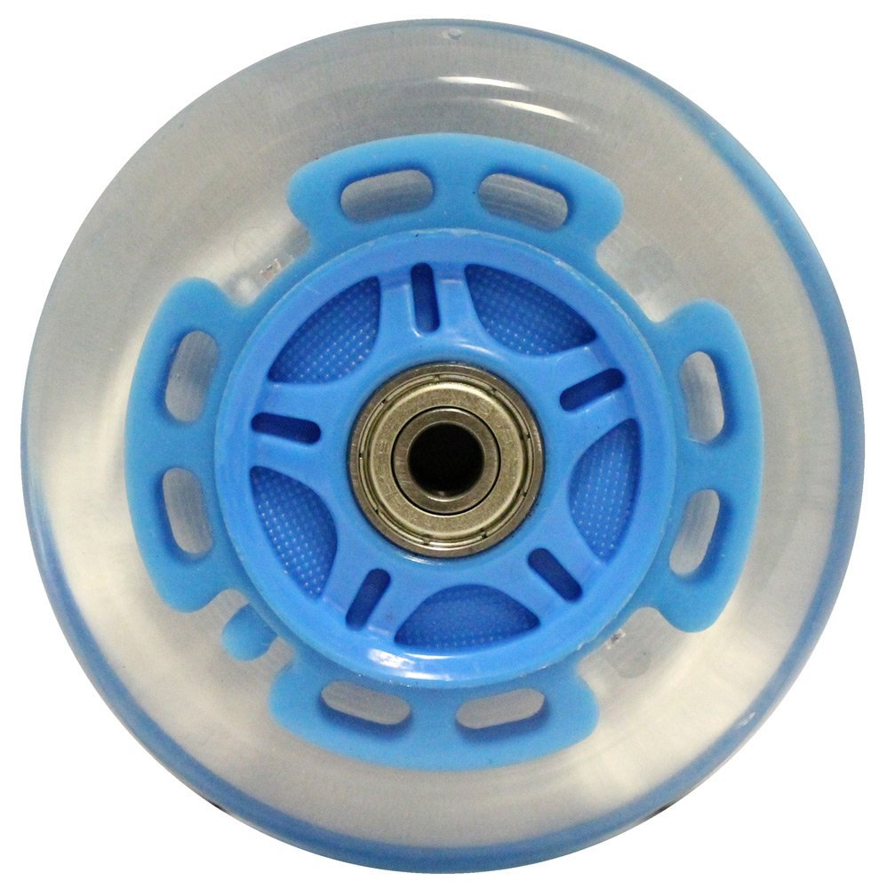 TGM Skateboards L.E.D. Scooter Wheels - 100mm Blue Urethane with ABEC 9 Bearings, 2-Pack