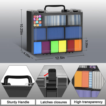 Fullcase Trading Card Storage, 2400+ Sports Cards Game Deck Box Holder Organizer For Panini For Pm Tcg For C.A.H For Yoto 3''X4'