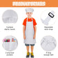 40 Pcs Kids Apron Chef Hat Set Boys Girls Aprons Chef Apron Hats Bulk for Cooking Painting Children's Bib Apron 7-13 Years (Whit