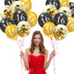 Jonhamwelbor Sweet 16Th Birthday Balloons Gold And Black Party Decorations 15 Pack 12 Inch Latex And Confetti Balloon Printed Wi