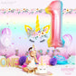 Katchon, Giant 40 Inch, Rainbow Number 1 Balloons - Number One Balloon For First Birthday | Foil Rainbow 1 Balloon For First Birthday | Rainbow 1 Year Old Balloon | First Birthday Decorations For Girl