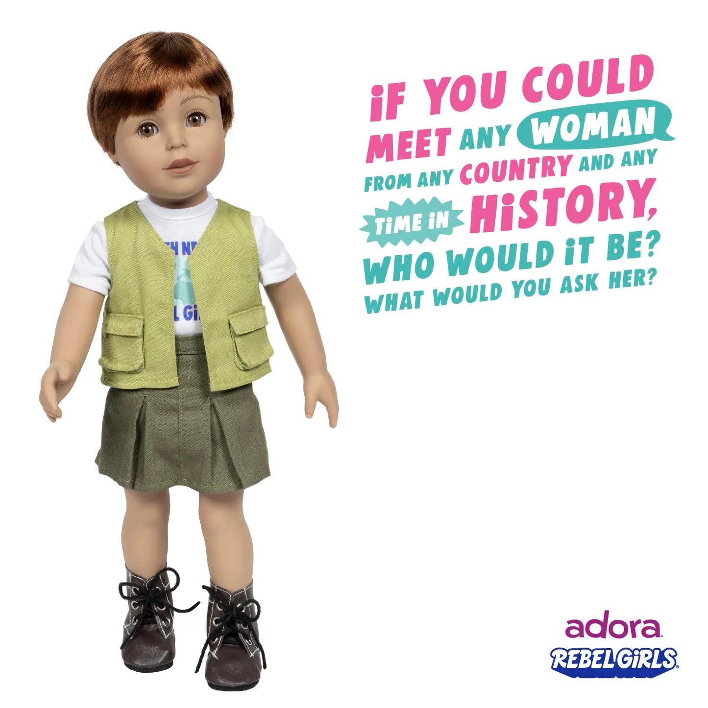 Adora 18 Rebel Girls Doll Collection - Inspired by Good Night Stories Rebel Girl Books - enhanced Quality Soft and Movable Doll Body with Realistic Features - Innovator