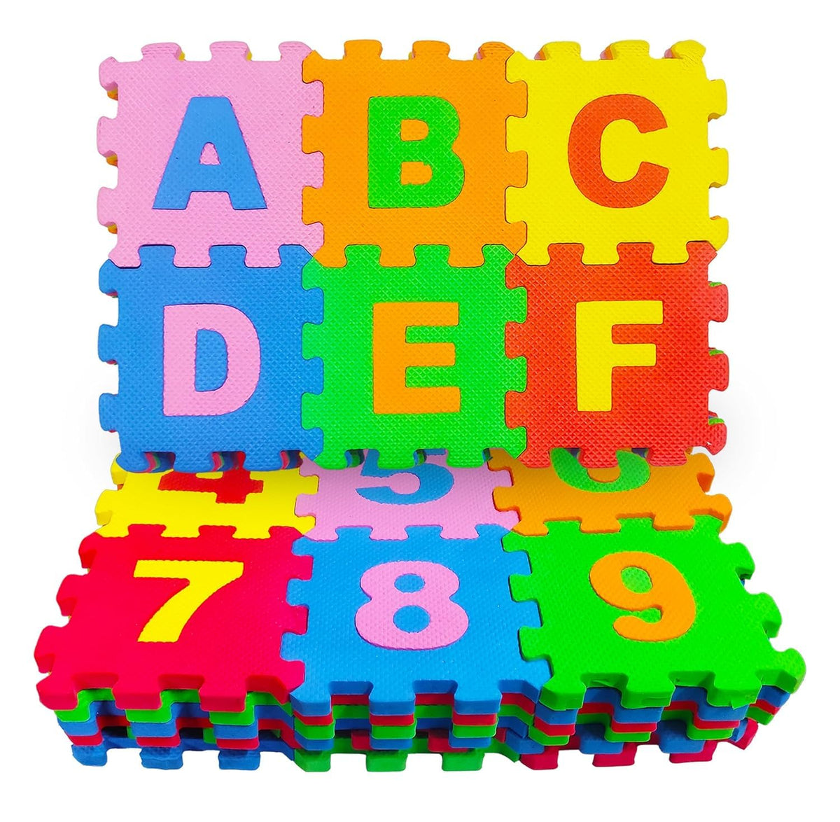 Kids EVA Foam Puzzle Play Mat with Alphabet & Number Tiles, Interlocking Educational Floor, Soft Learning Activity for Toddlers 
