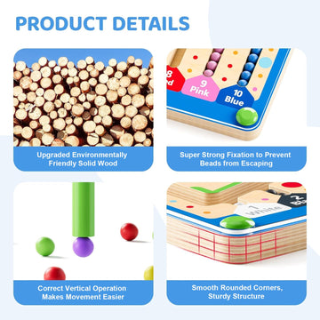 Magnetic Color And Number Maze,Montessori Wooden Color Matching Learning Counting Puzzle Board,Toddler Fine Motor Skills Toys For Boys Girls 3 4 5 Years Old,Preschool Activities Toys,Birthday Gift
