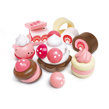 Hape Strawberry Dessert Set | Pretend Play Toy Food Playset For Kids, For Children Ages 3+ Years
