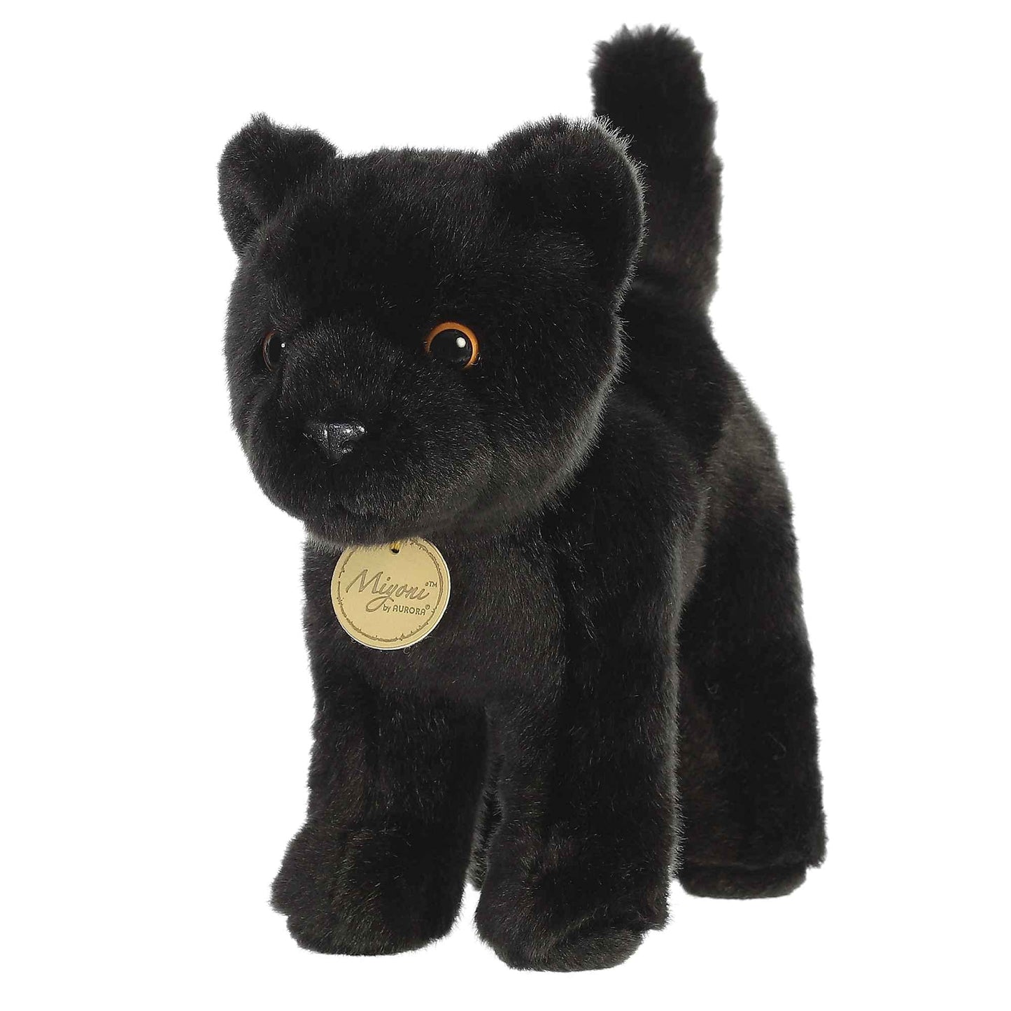 Aurora Realistic Miyoni Panther Stuffed Animal - Lifelike Detail - Cherished Companionship - Black 10 Inches
