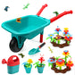 Cute Stone Kids Gardening Tool Set, Garden Toys With Wheelbarrow, Watering Can, Shovel, Flower Garden Building Toy, Pretend Play Outdoor Indoor Toy, Activities Stem Toy Gifts For Boys Girls