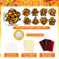 QOUBAI 32 Sets Fall Scarecrow Suncatchers Craft Kit DIY Window Stained Glass Effect Autumn Scarecrow Paper Crafts Home School Cl