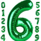 Dark Green Number 6 Balloon 40 Inch, 6Th Birthday Balloon For Boy Girl, Jumbo 16 60 61 65 Foil Mylar Helium Number Balloons Birt