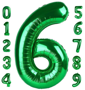 Dark Green Number 6 Balloon 40 Inch, 6Th Birthday Balloon For Boy Girl, Jumbo 16 60 61 65 Foil Mylar Helium Number Balloons Birt