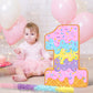 Aoriher Summer Birthday Piñata Ice Cream Game Set - Pink Cardboard with Bat, Blindfold, Mask & Confetti for Sundae Theme Party