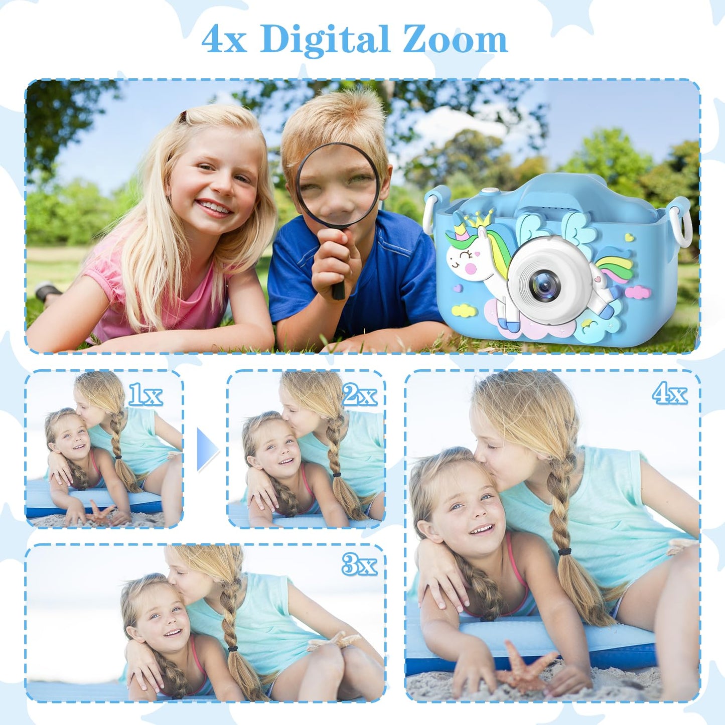 Anesky Kids Camera, Toy Camera For 3 4 5 6 7 8 9 10 11 12 Year Old Girls/Boys, Kids Digital Camera For Toddler With Video, Selfi