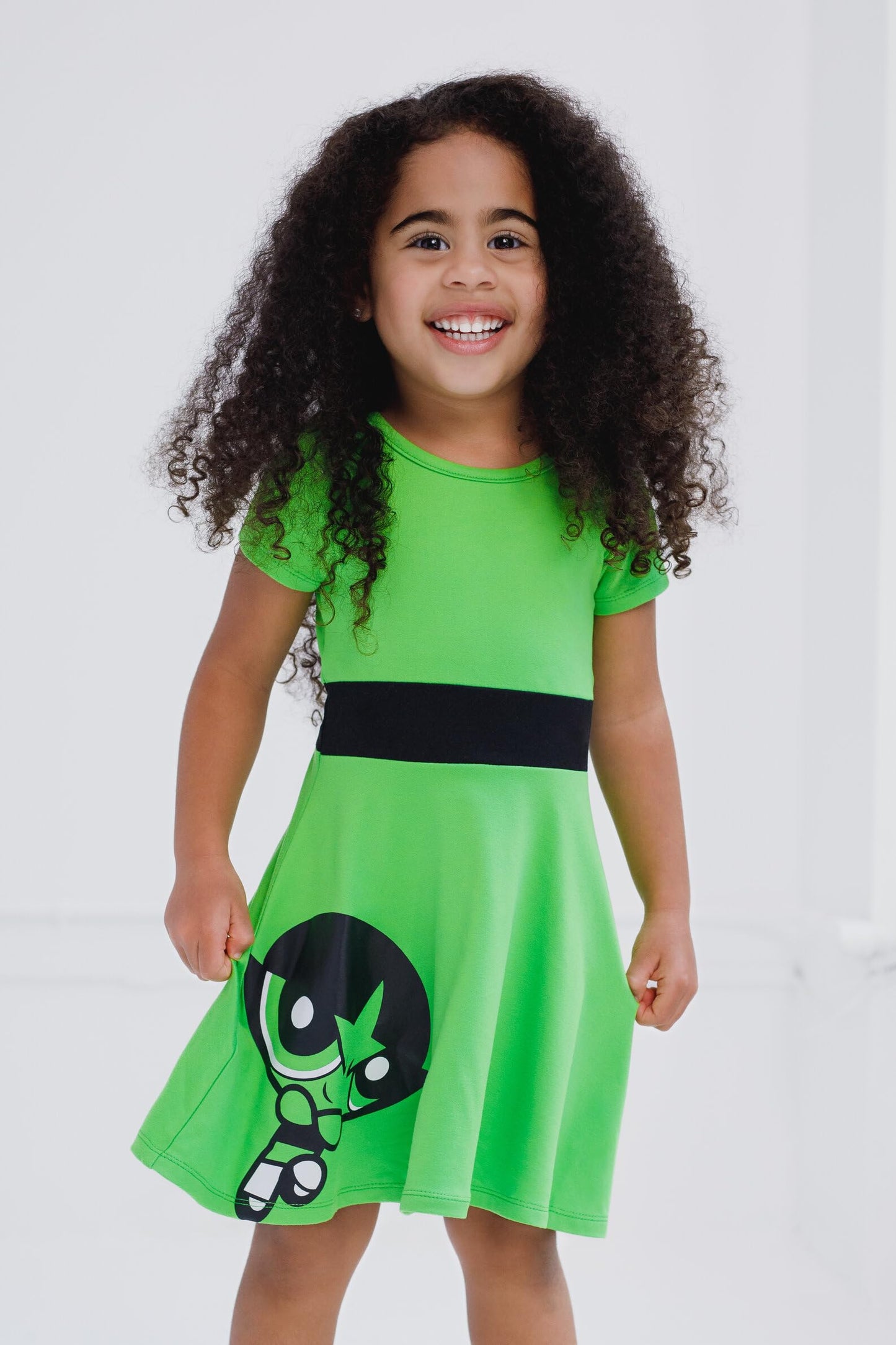 The Powerpuff Girls Buttercup Toddler Girls Cosplay Dress Green 2T