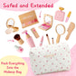 Lonico Wooden Makeup Toy Set For Girls Pretend Play Makeup Kit For Toddlers 3-5 With Eyeshadow/ Mascara/ Perfume/ Blush/ Mirror/