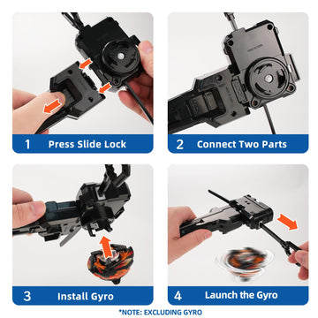 AIBREAY Bey X Winder Launcher  with cutting edge X Grip for Easy Control Battling Gyro Accessories(Black)