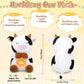 KOPHINYE 11" Breathing Cow Plush, Soft Stuffed Animal with Calming Music & Lights, Black and White, Model HXHBNNPM
