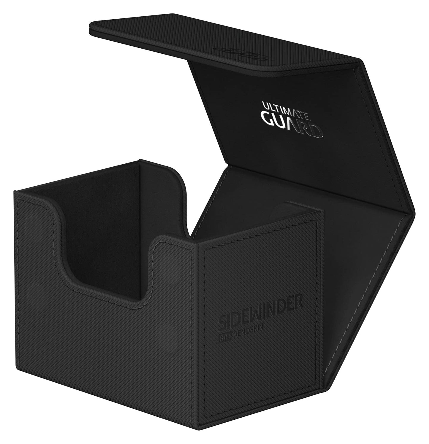 Ultimate Guard Sidewinder 80+, Deck Box For 80 Double-Sleeved Tcg Cards, Black, Magnetic Closure & Microfiber Inner Lining For Secure Storage