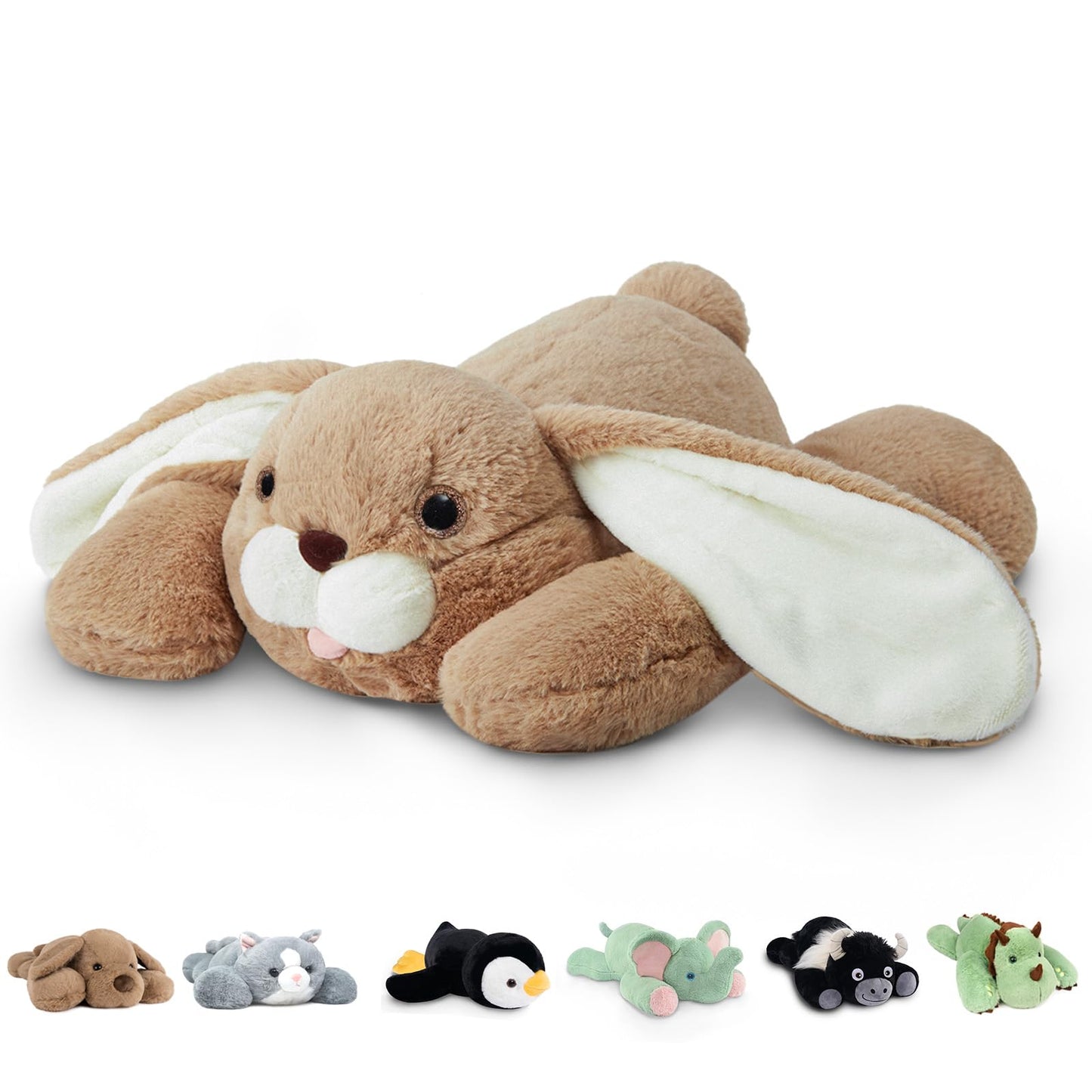 Niuniu Daddy 20'' | 3.3 Pound Bunny Weighted Stuffed Animals for Kids Adults, Soft Rabbit Plush Animal Calming Toys for Sleeping