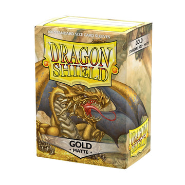 Dragon Shield | Standard Size Card Matte Sleeves | 100 CT - Smooth & Tough enhanced TCG Sleeves | Compatible with Pokemon  Flesh & Blood  One Piece & Magic The Gathering | Gold - Matte