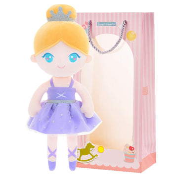 Gloveleya Baby Doll Girl Gift Ballerina Plush Soft Doll Light Purple 13 Inch With Gift Box