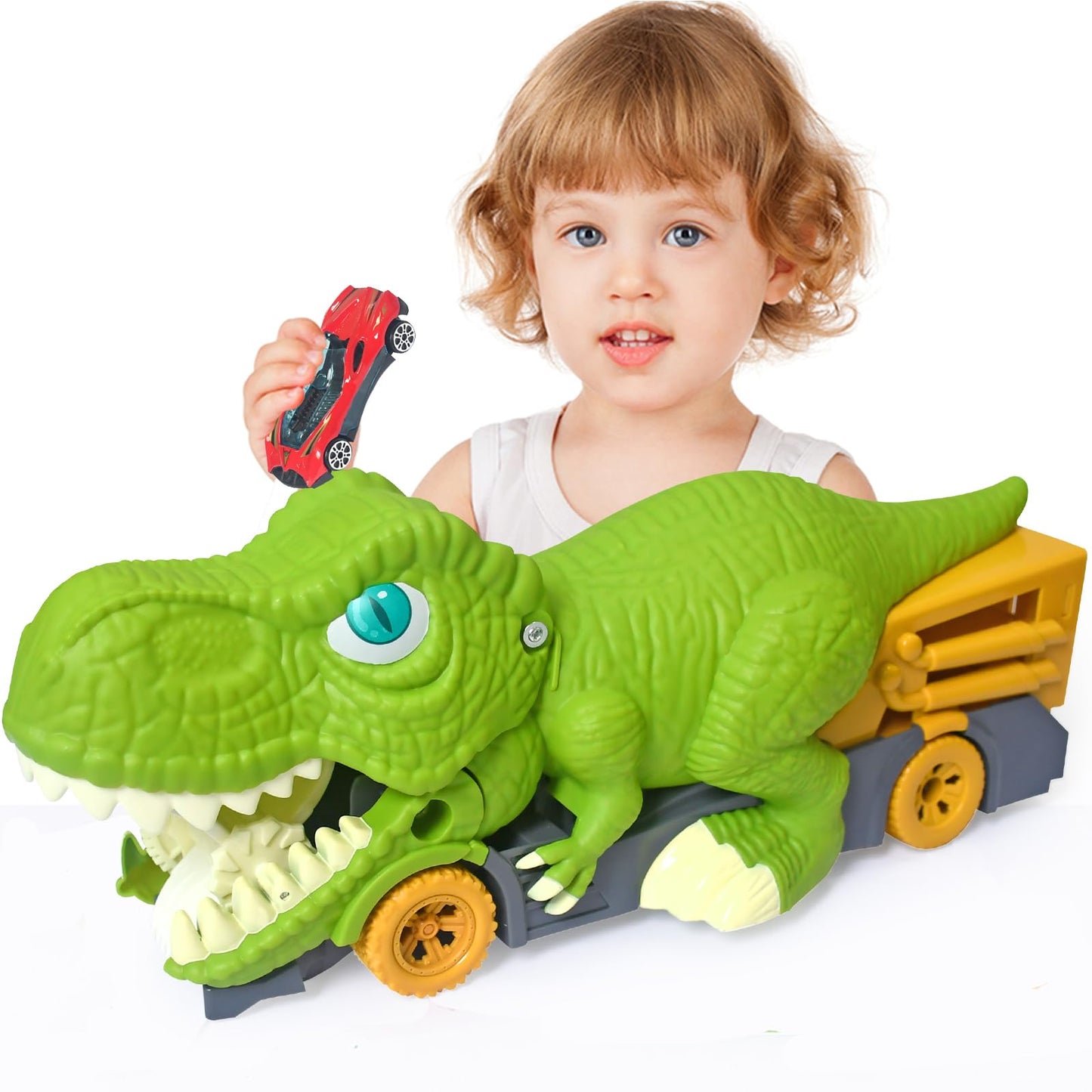 Aykzaqe Dinosaur Eating Cars Transport Truck Carrier Toys for 3 Year Old Boys Toys for 4 Year Old Boys,Toy Cars for Boys Age 4-7